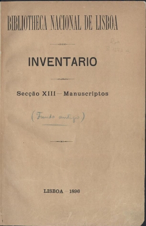 Inventário - Secção XIII - Manuscriptos