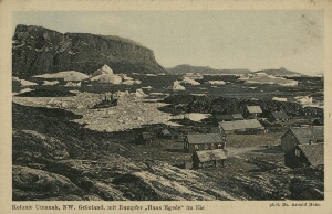 Kolonie Umanak, NW. Grönland, mit Dampfer, "Hans Egede" im Eis