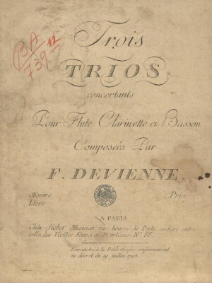 Trois trios concertants pour flute, clarinette et basson