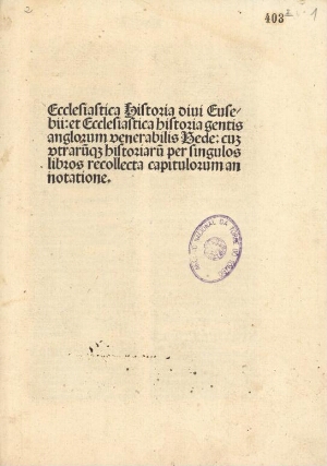 Historia ecclesiasticaHistoria ecclesiastica gentis Anglorum